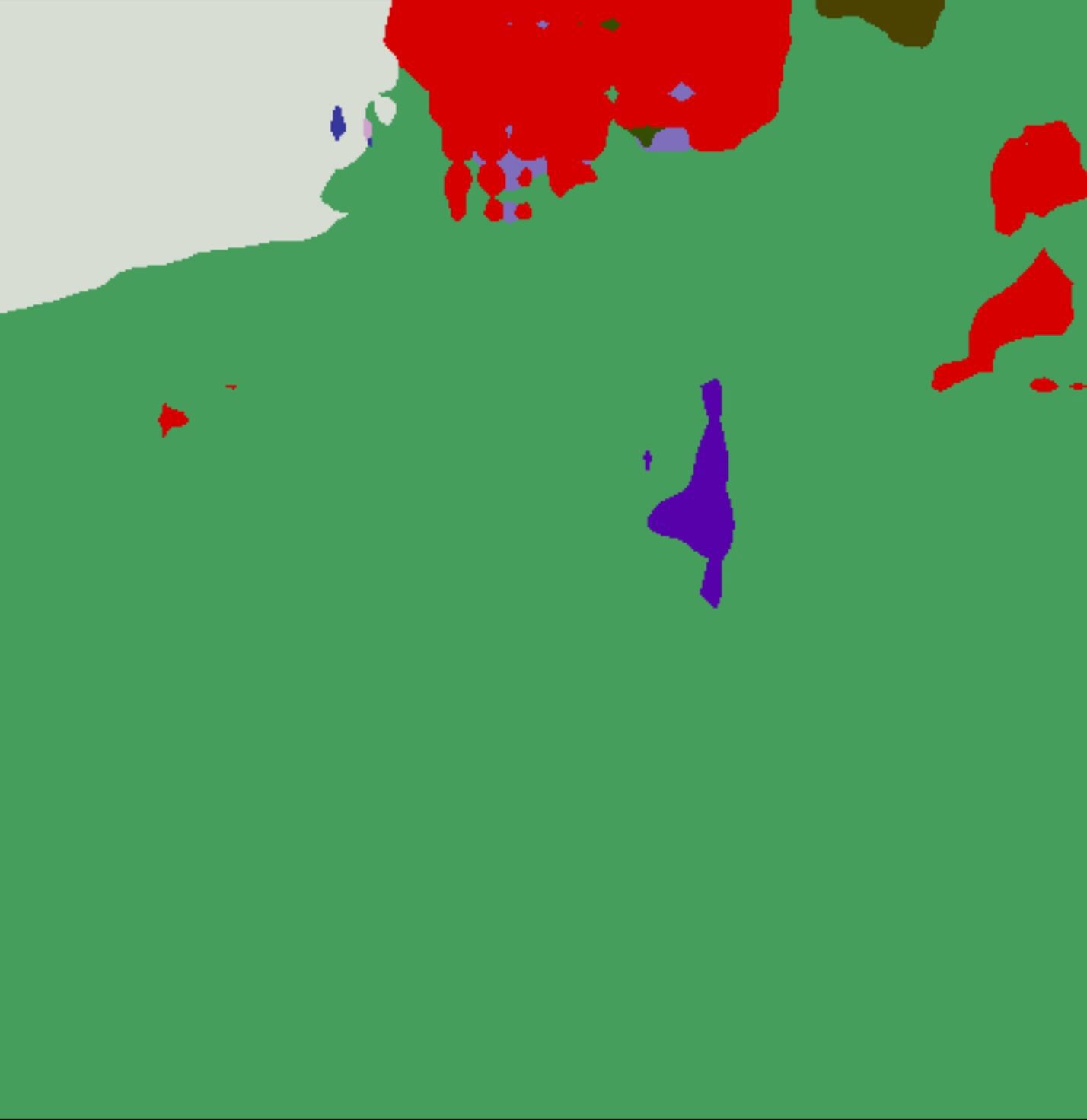 An AI segmented Artwork: A trans masculine gender-nonconforming person and a transfeminine non-binary person sleeping together in bed