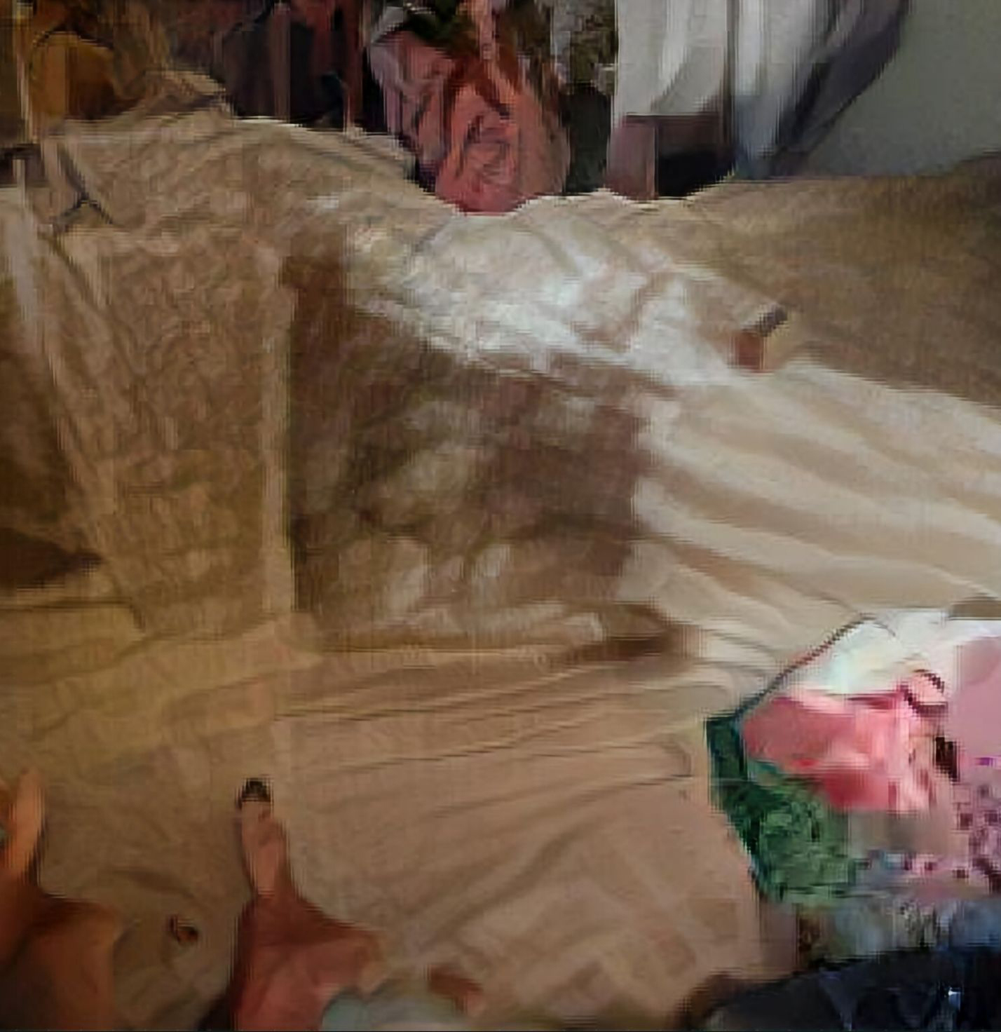 An AI generated artwork: A person laying in bed with a laptop.