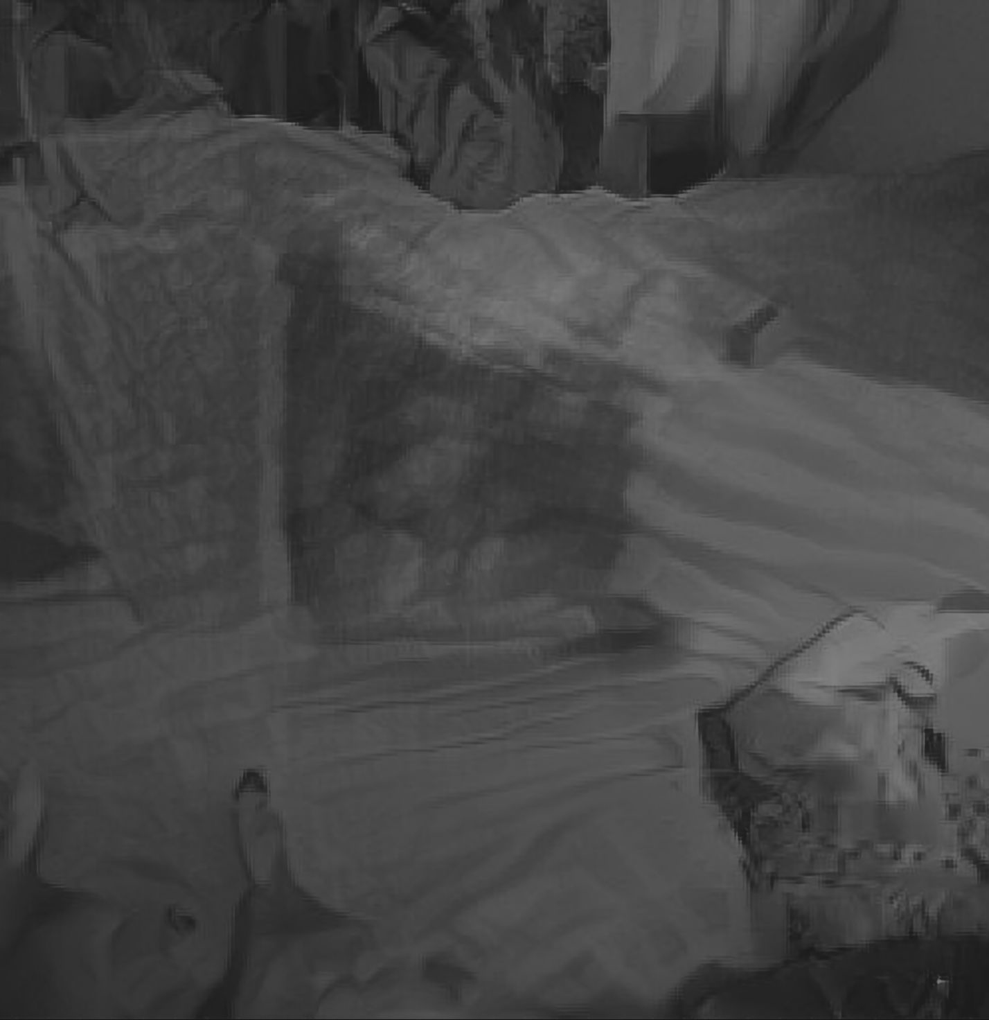 A new AI generated caption: A man laying on top of a bed under a blanket.