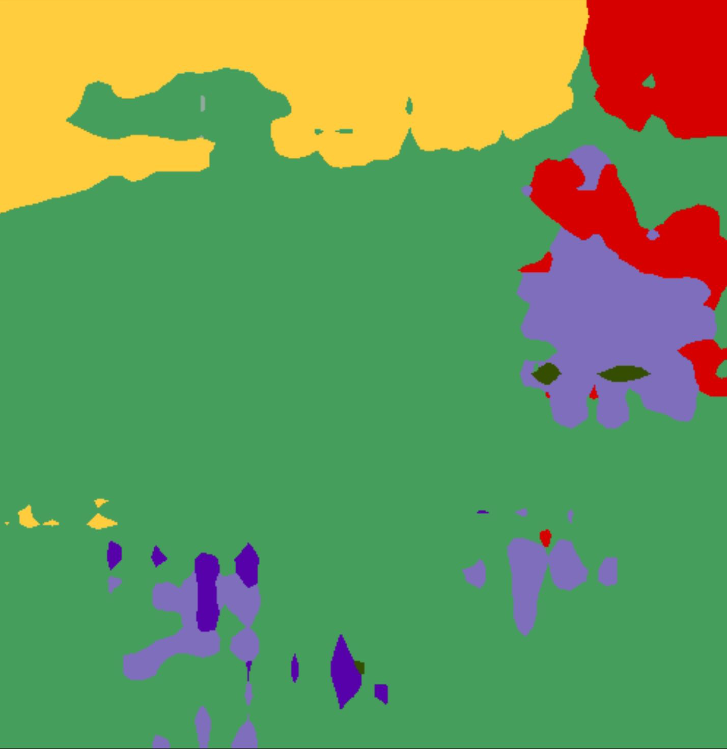 An AI segmented Artwork: A man laying on top of a bed under a blanket.