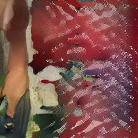 An AI generated artwork: A man is taking a picture of himself in the water.