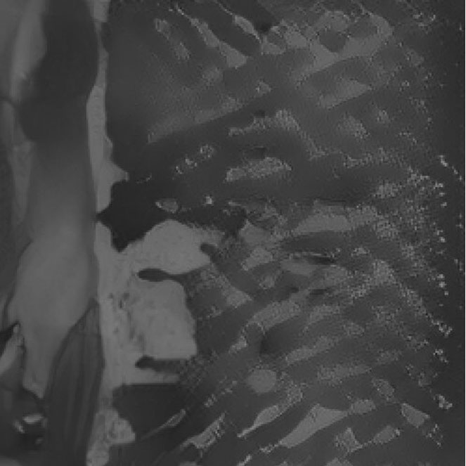 An AI generated artwork: A person is holding an umbrella in the rain.