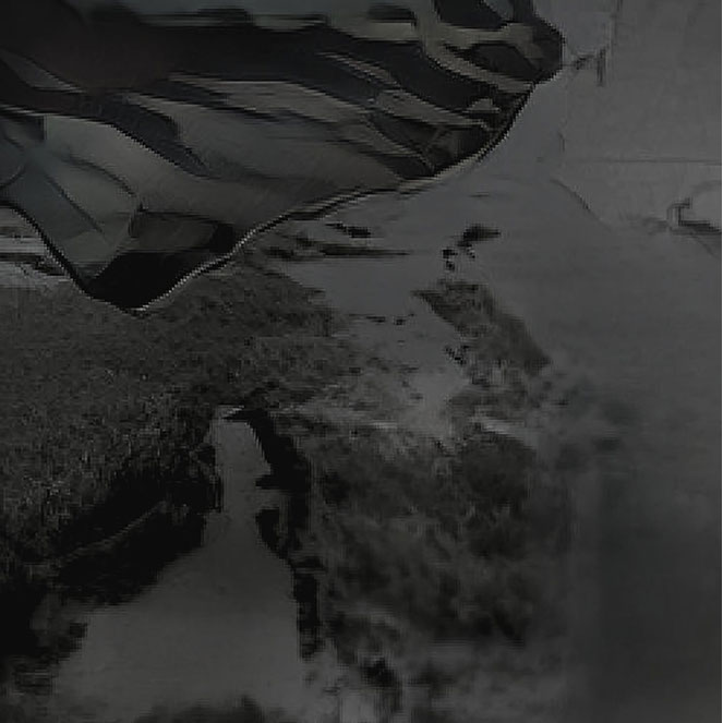 An AI generated artwork: A person is holding an umbrella in the rain.