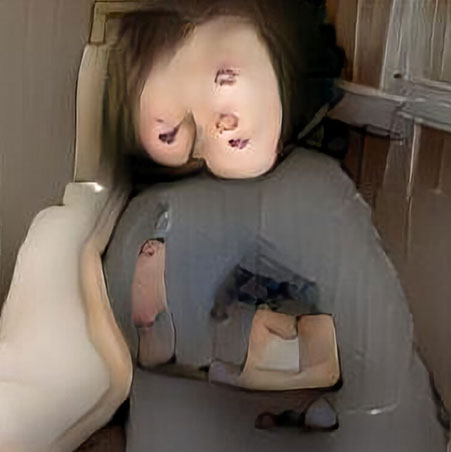 An AI Generated image: A little girl sitting on a toilet in a bathroom. 