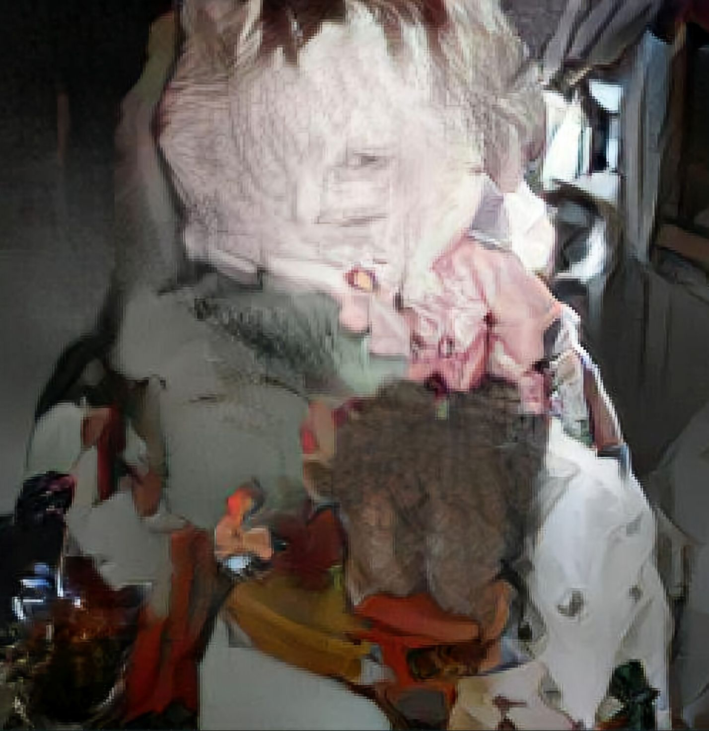 An AI Generated image: A little girl sitting on a toilet in a bathroom. 